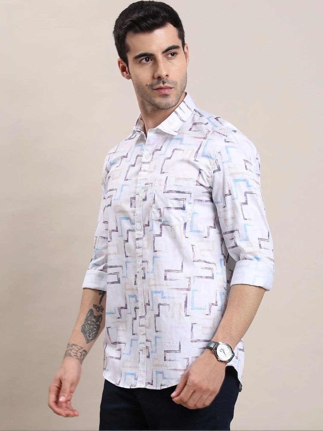 Turtle Men Relaxed Slim Fit Printed Casual Shirt thumbnail 5
