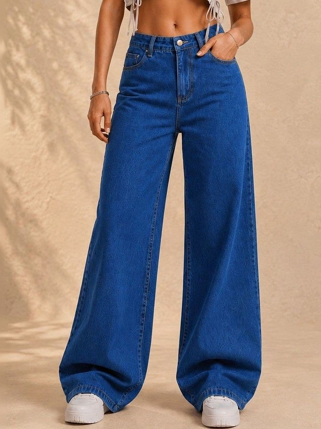 DressBerry Women Comfort Wide Leg High-Rise Light Fade Stretchable Jeans - view 1