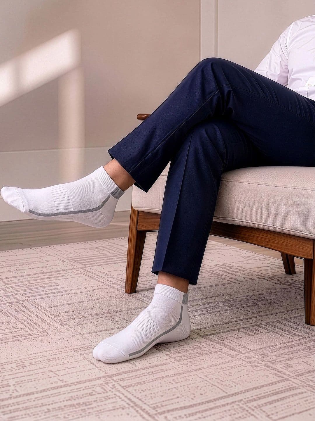LOUIS STITCH Men Pack of 3 Cotton Assorted Colourblocked Ankle Length Socks thumbnail 5