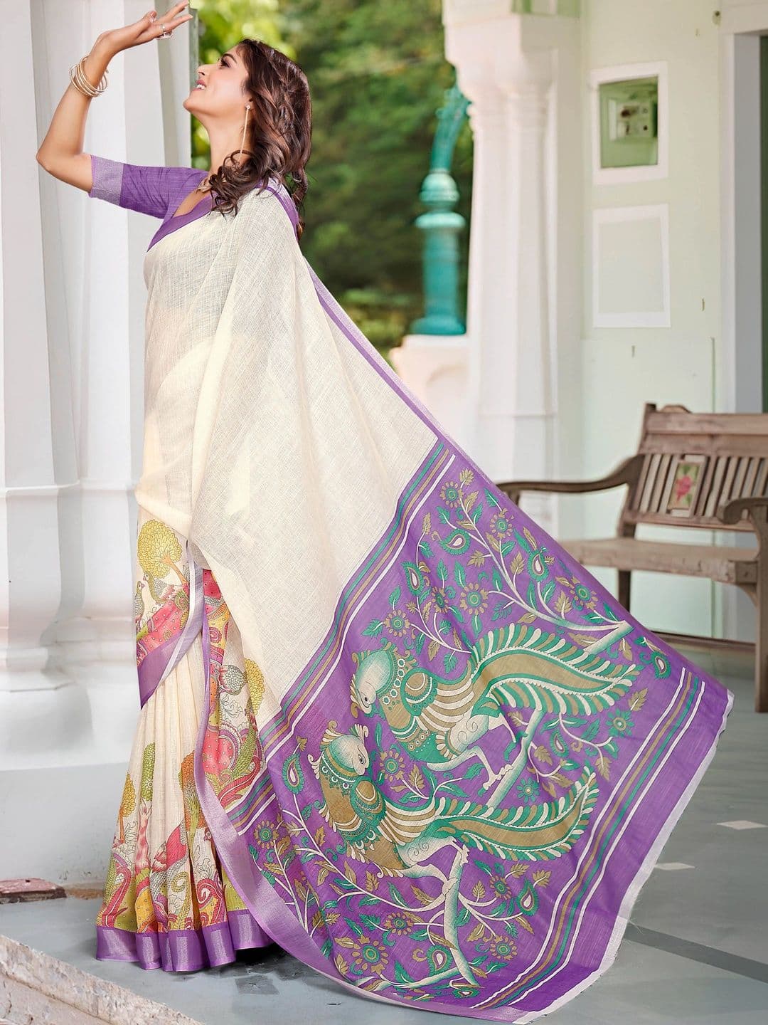 MANVAA Kalamkari Saree thumbnail 7