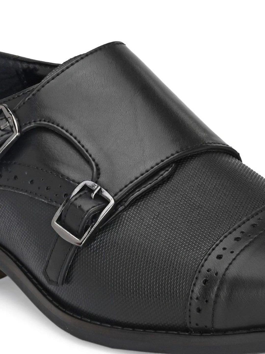House of Pataudi Men Textured Formal Monk Shoes thumbnail 6