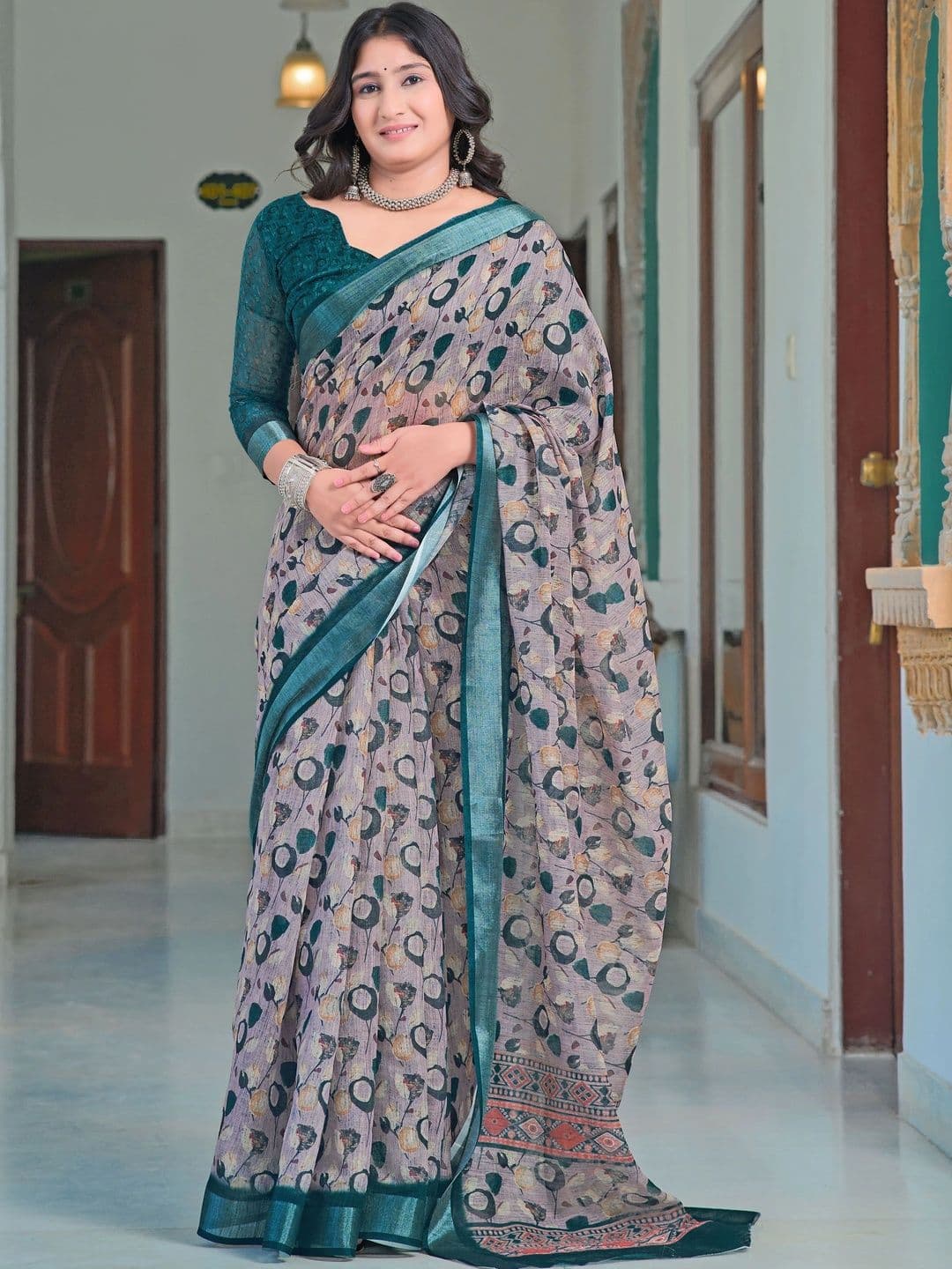 MANVAA Floral Saree - view 1