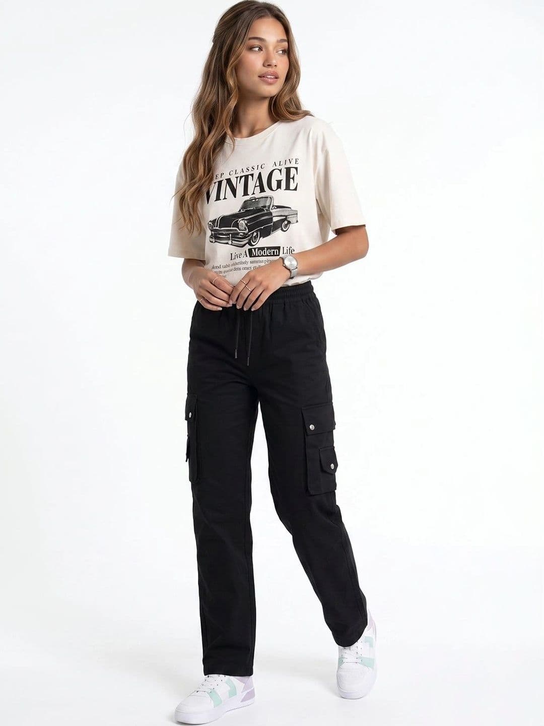 SZN Women Classic Relaxed Fit Mid-Rise Stretchable Jeans thumbnail 3