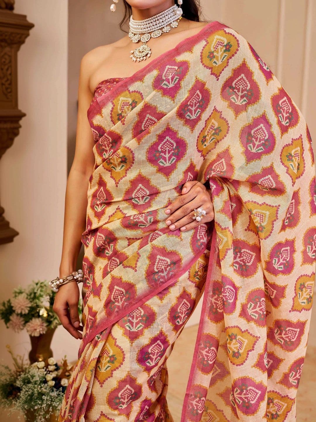 Maroosh Silk Cotton Handloom Saree thumbnail 6