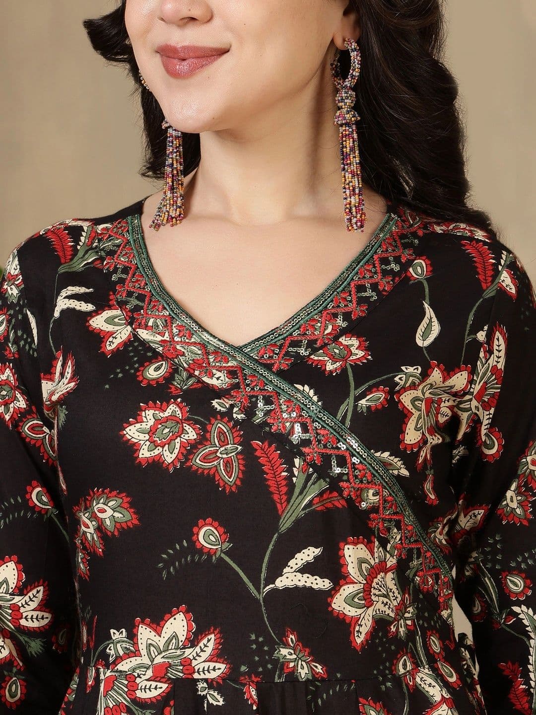 Sangria Women Floral Printed Floral Anarkali Kurta thumbnail 5