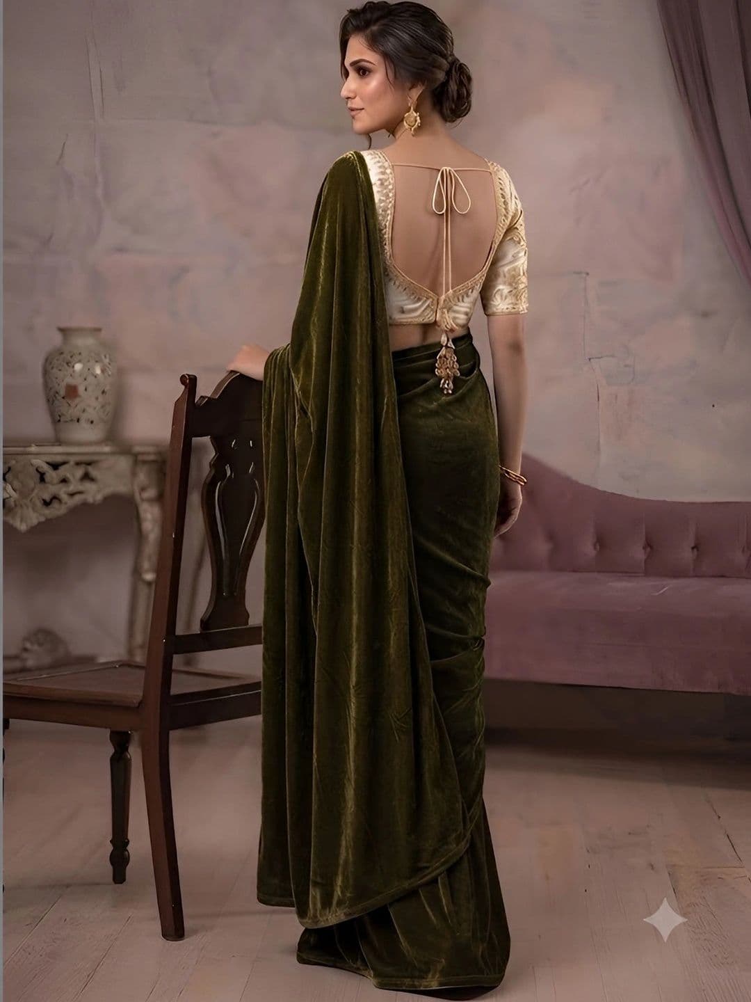 VRAGI Embroidered Saree thumbnail 5