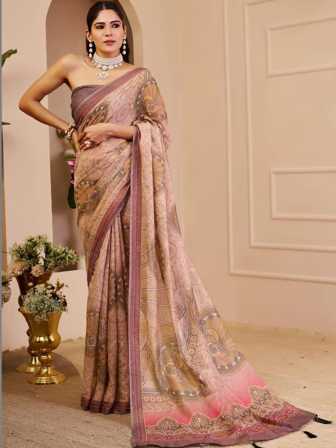 HERE&NOW Paisley Silk Cotton Handloom Saree - view 1