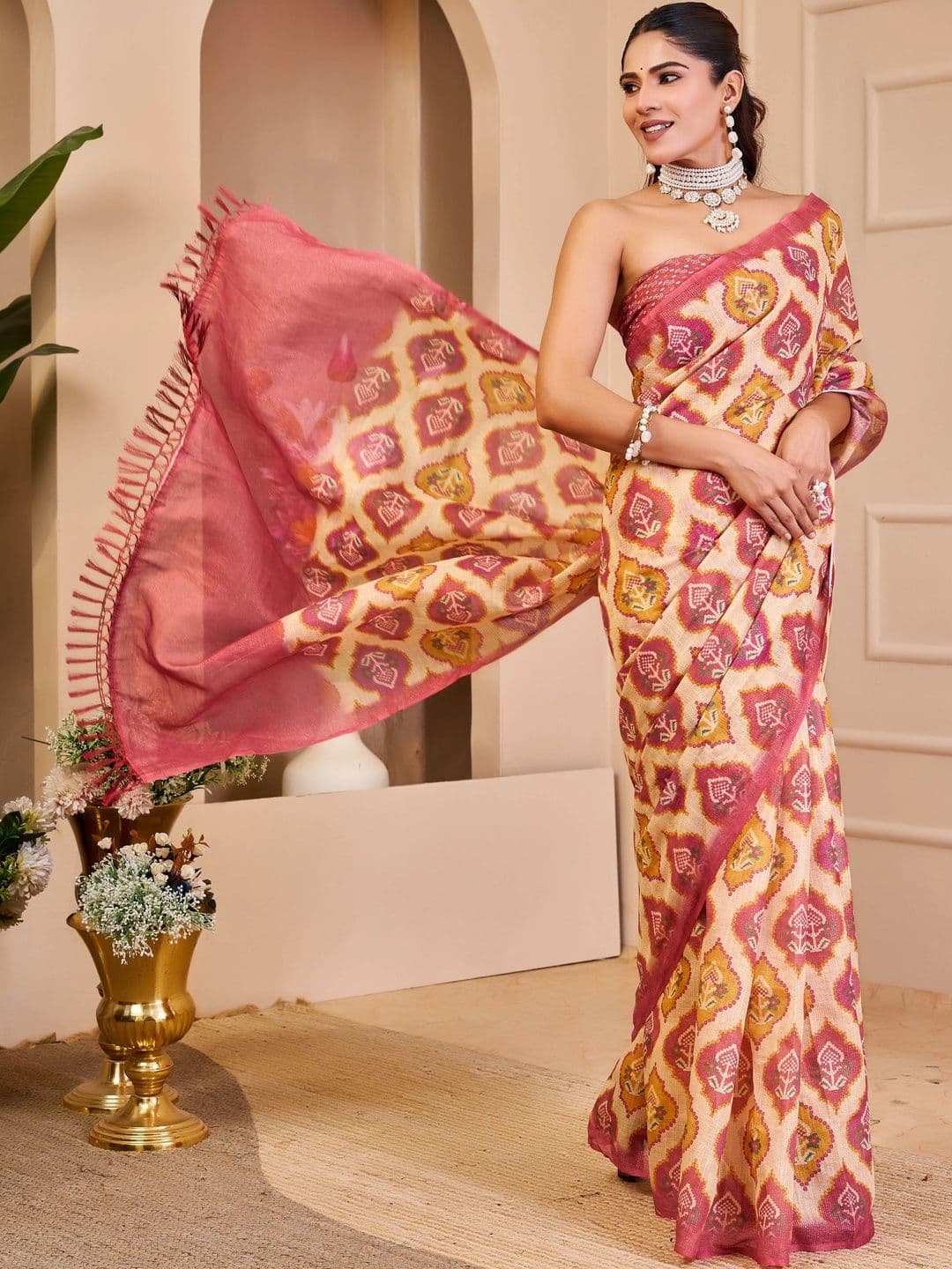 Maroosh Silk Cotton Handloom Saree thumbnail 5