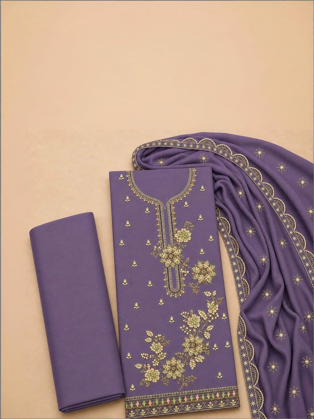 MADHUSUDAN TEX FAB Embroidered Unstitched Dress Material thumbnail 2