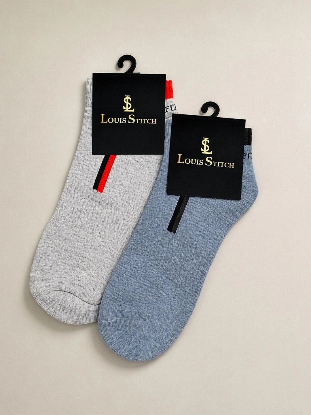 LOUIS STITCH Men Pack of 2 Cotton Assorted Patterned Ankle Length Socks thumbnail 3