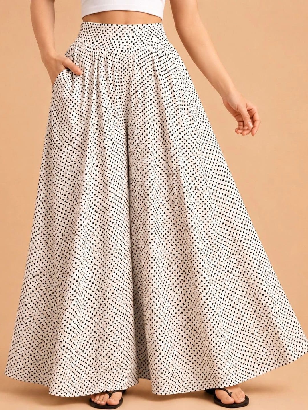 JK STORES Women Polka Dot Printed Crepe Palazzos - view 1