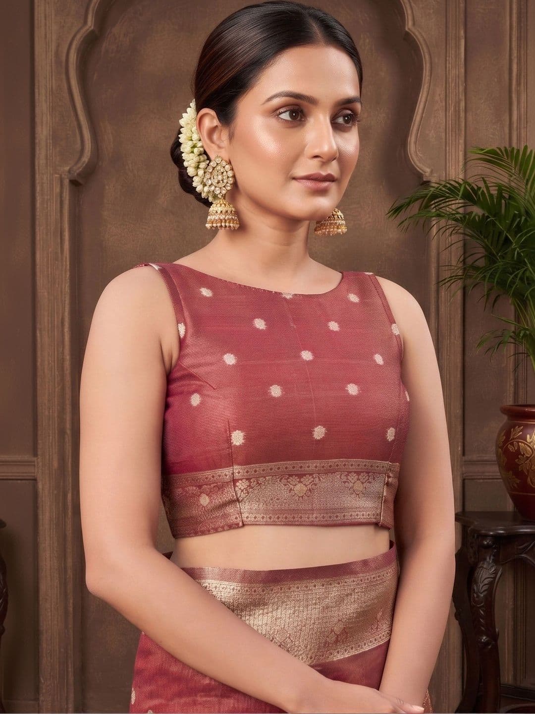 MONJOLIKA FASHION Embellished Zari Silk Blend Designer Bomkai silk Saree thumbnail 2