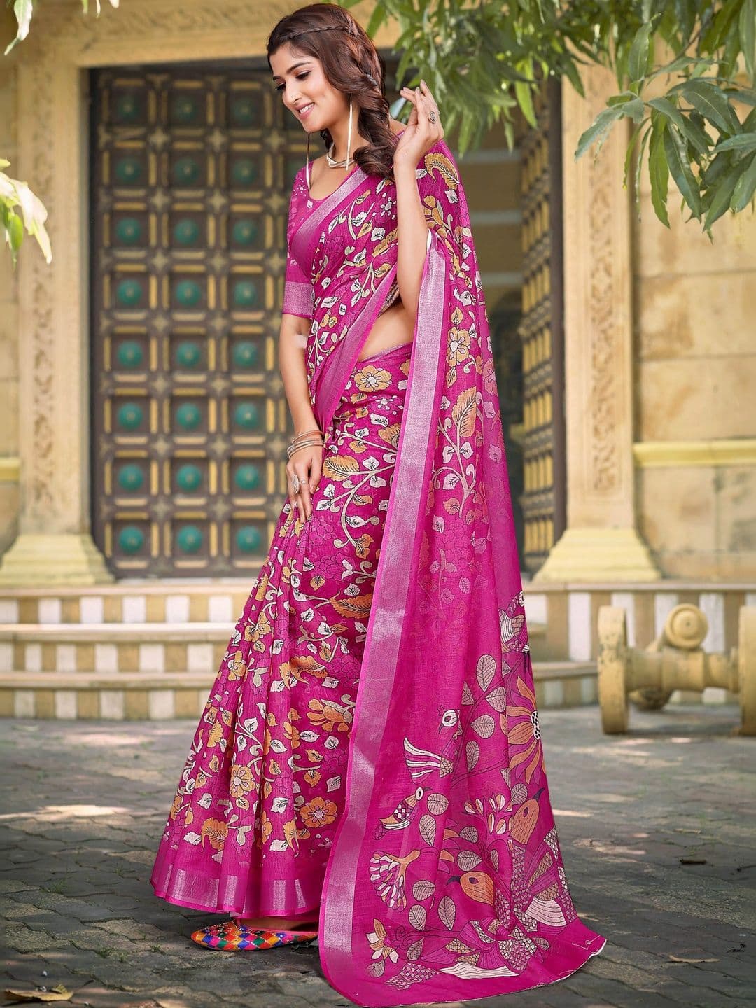 Maroosh Floral Saree thumbnail 6