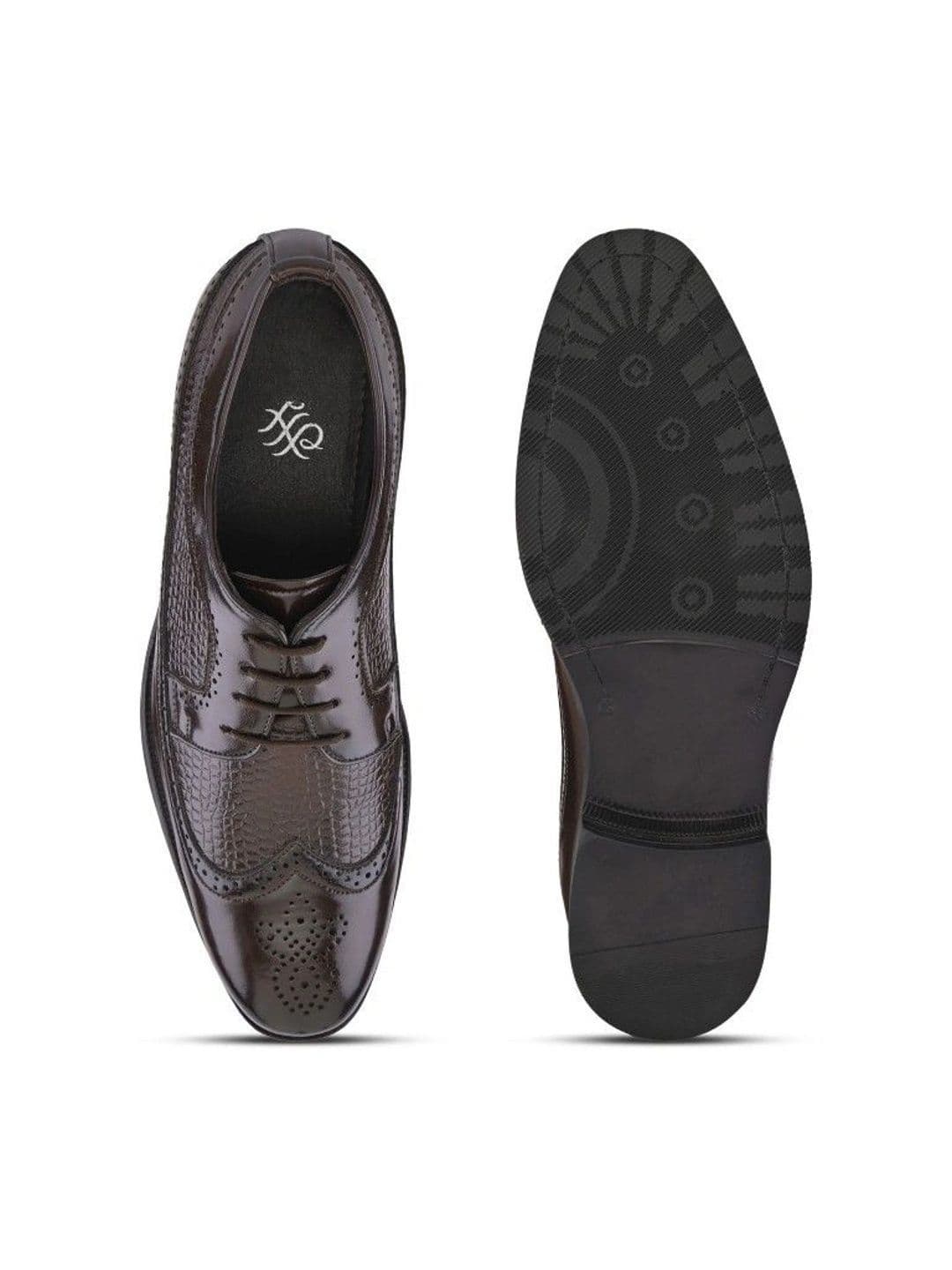 House of Pataudi Men Textured Formal Brogues thumbnail 4