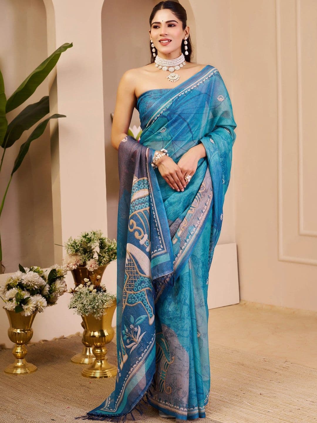 HERE&NOW Silk Cotton Handloom Saree thumbnail 4