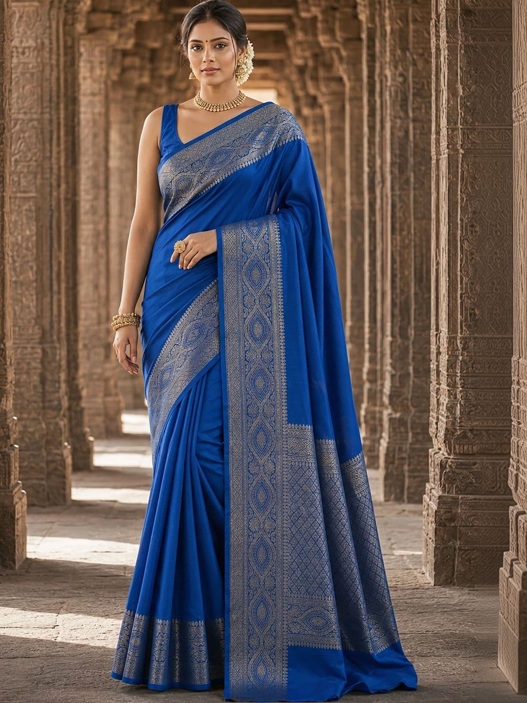 KALINI Woven Design Zari Silk Blend Designer Banarasi Saree - view 1