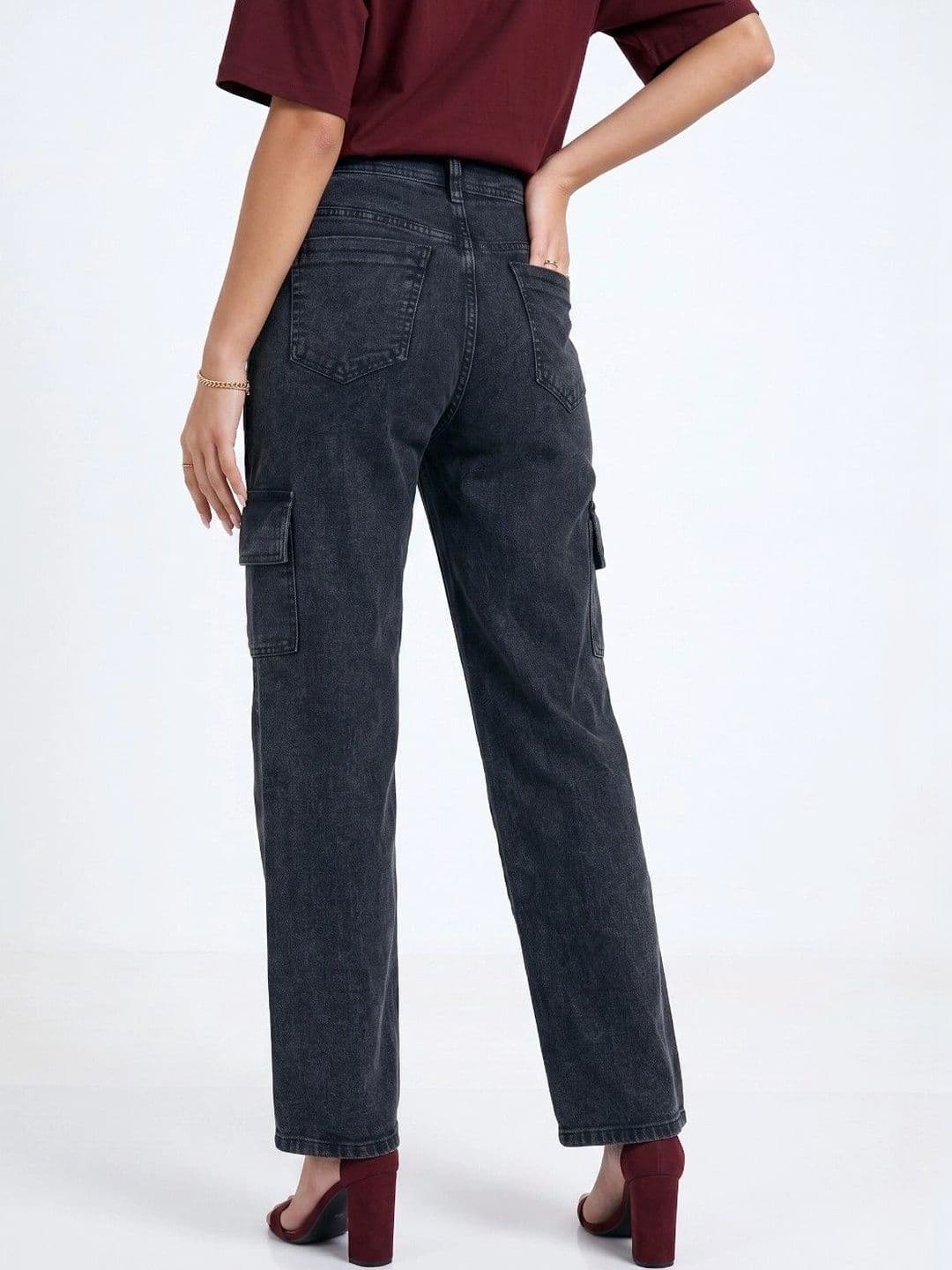 jeancherry Women Classic Relaxed Fit Mid-Rise Stretchable Jeans thumbnail 5