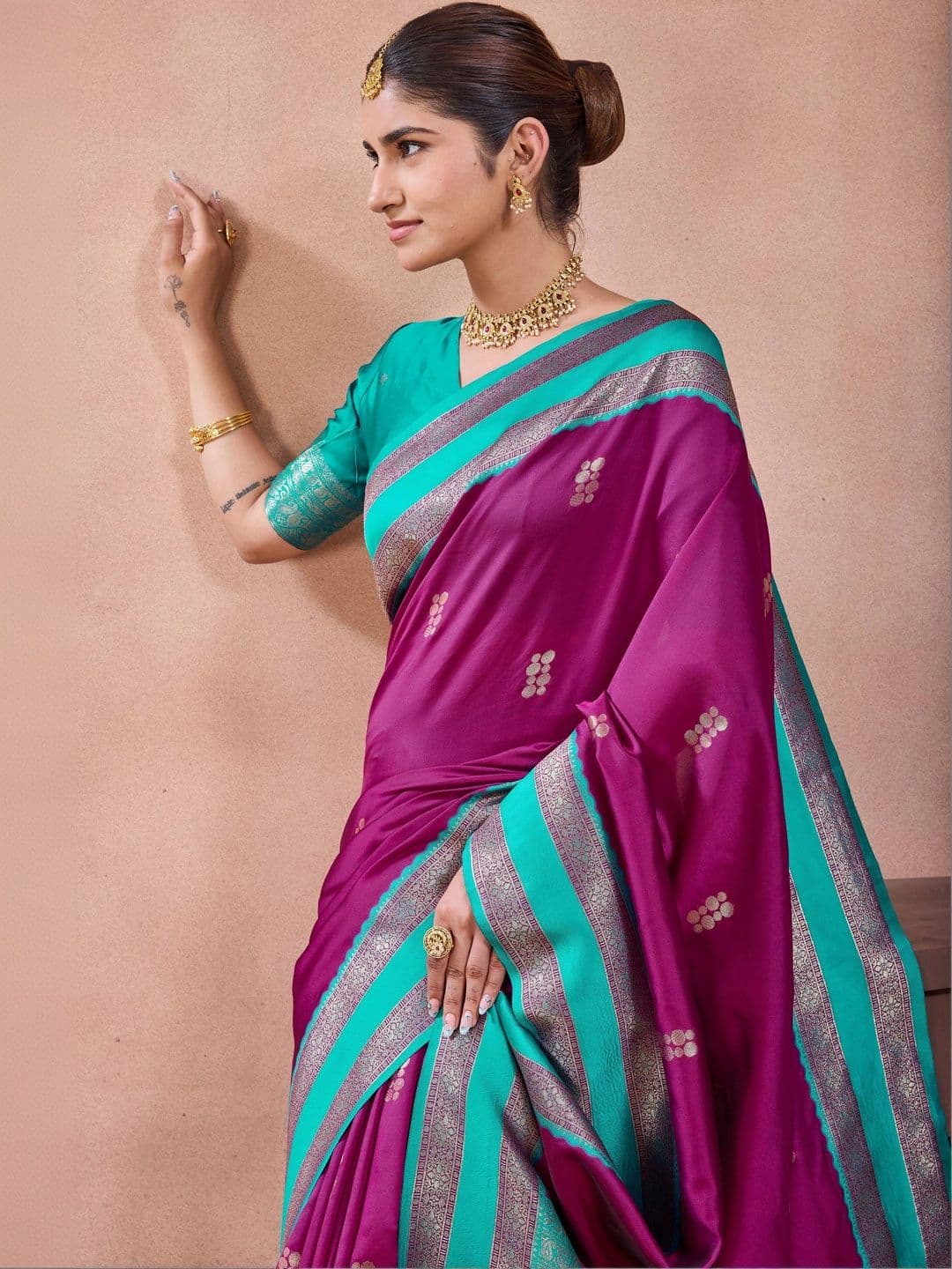 Maharanga Zari Silk Blend Kota Saree thumbnail 2