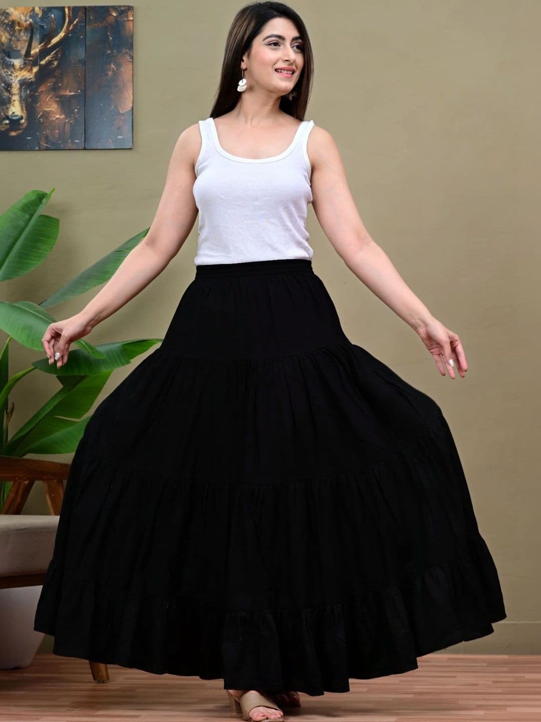 KELWA Women Tiered Maxi Flared Skirt - view 1