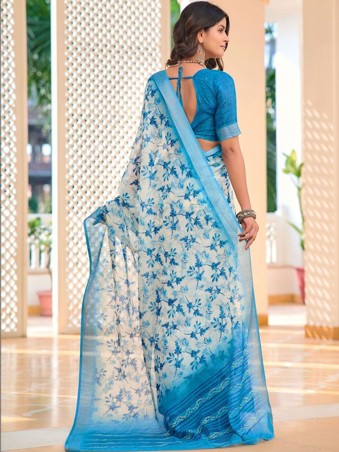MANVAA Floral Saree thumbnail 5