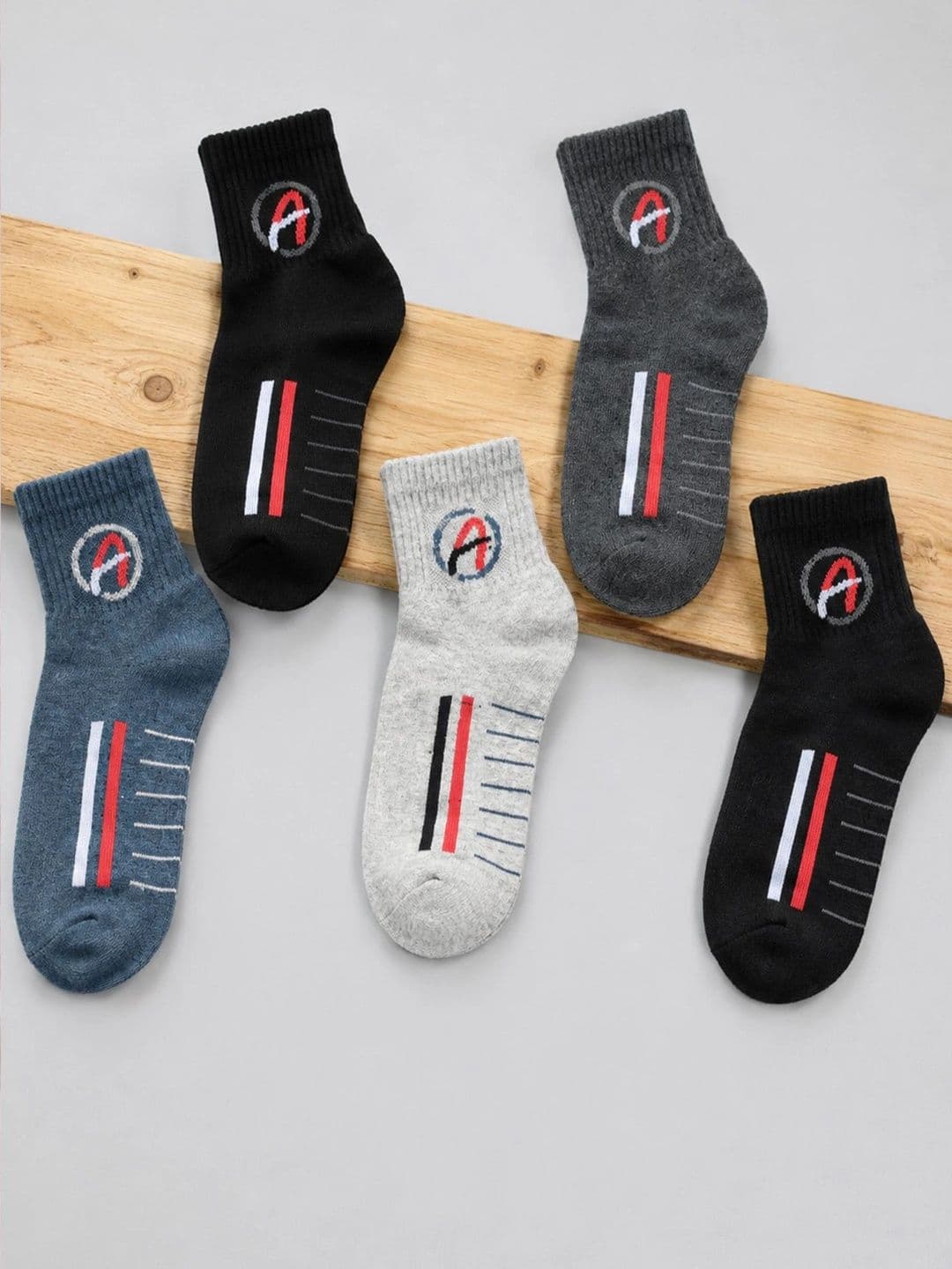 Moda Rapido Men Pack of 5 Cotton Patterned Ankle Length Socks - view 1