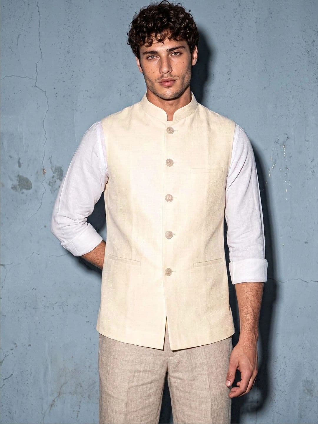 DRIP CHOWK Woven Nehru Jackets - view 1