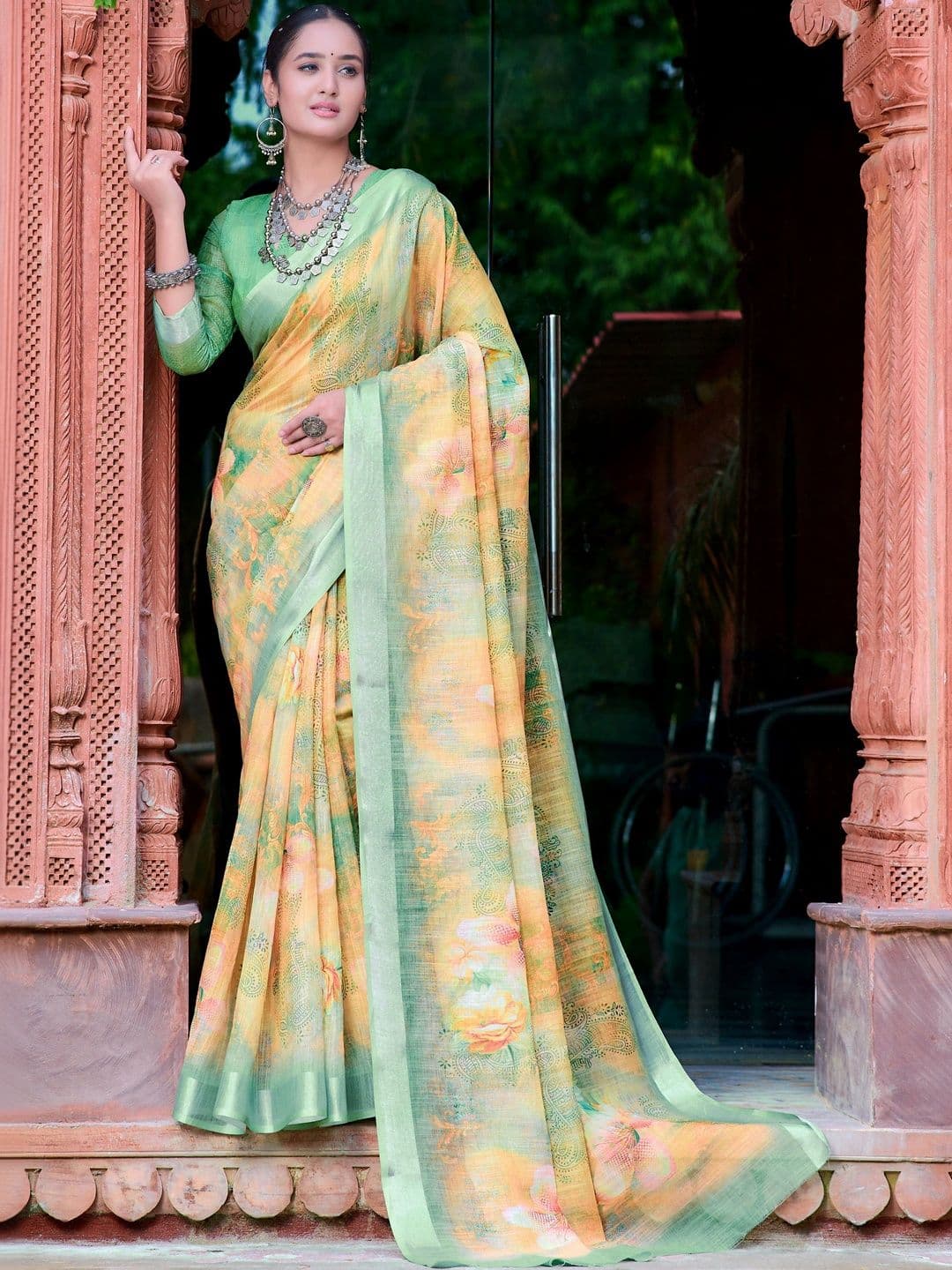 Maroosh Floral Saree - view 1