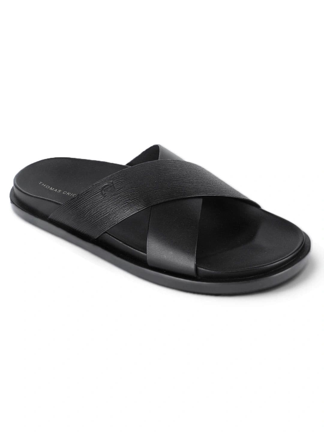 THOMAS CRICK Men Black Leather Sandals thumbnail 7