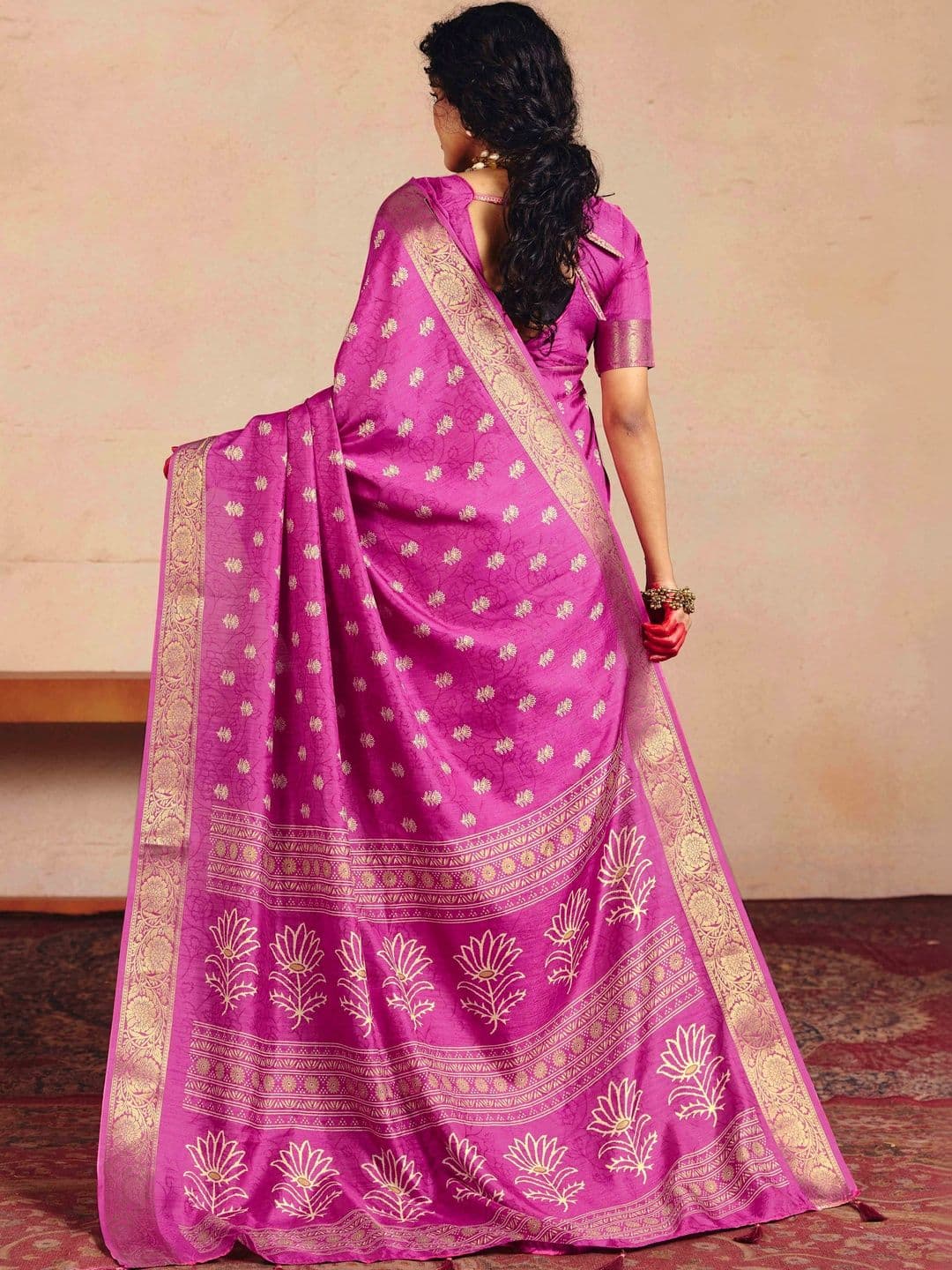 TIRA Woven Design Zari Silk Blend Fusion Saree thumbnail 2