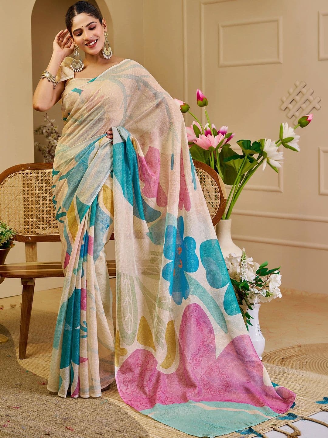 HERE&NOW Silk Cotton Handloom Saree thumbnail 7