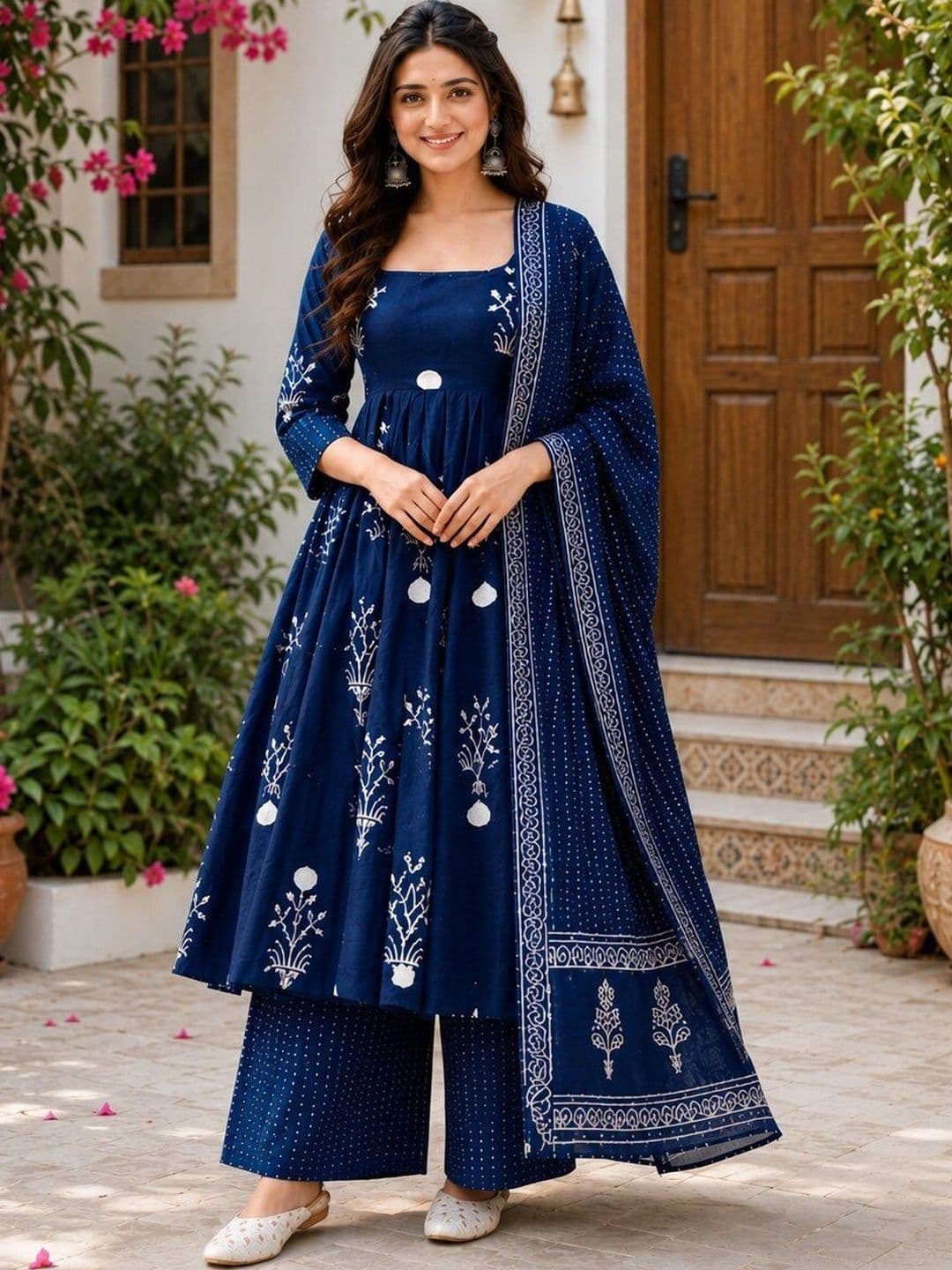 Chhipa Prints Women Ethnic Motifs Printed Empire Kurta with Palazzos & With Dupatta - view 1