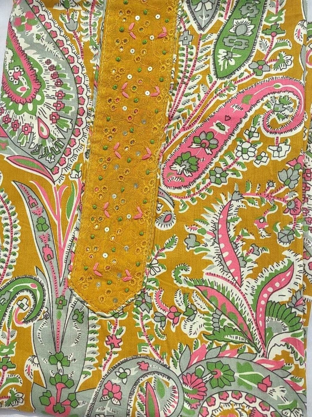 FAB JUNCTION Printed Viscose Rayon Unstitched Dress Material thumbnail 2