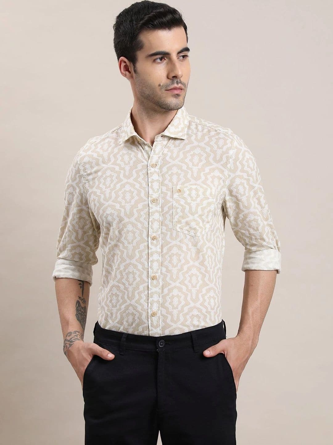 Turtle Men Relaxed Slim Fit Printed Casual Shirt thumbnail 6