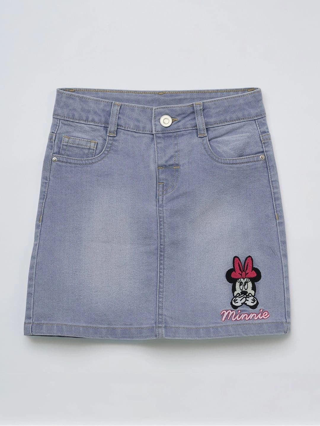 Pantaloons Junior Girls Cotton Mini Straight Skirt - view 1