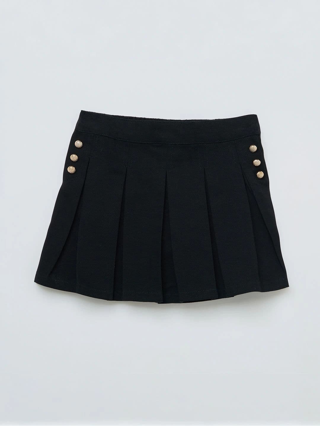 Pantaloons Junior Girls Cotton Accordion Pleated Mini Flared Skirt thumbnail 4