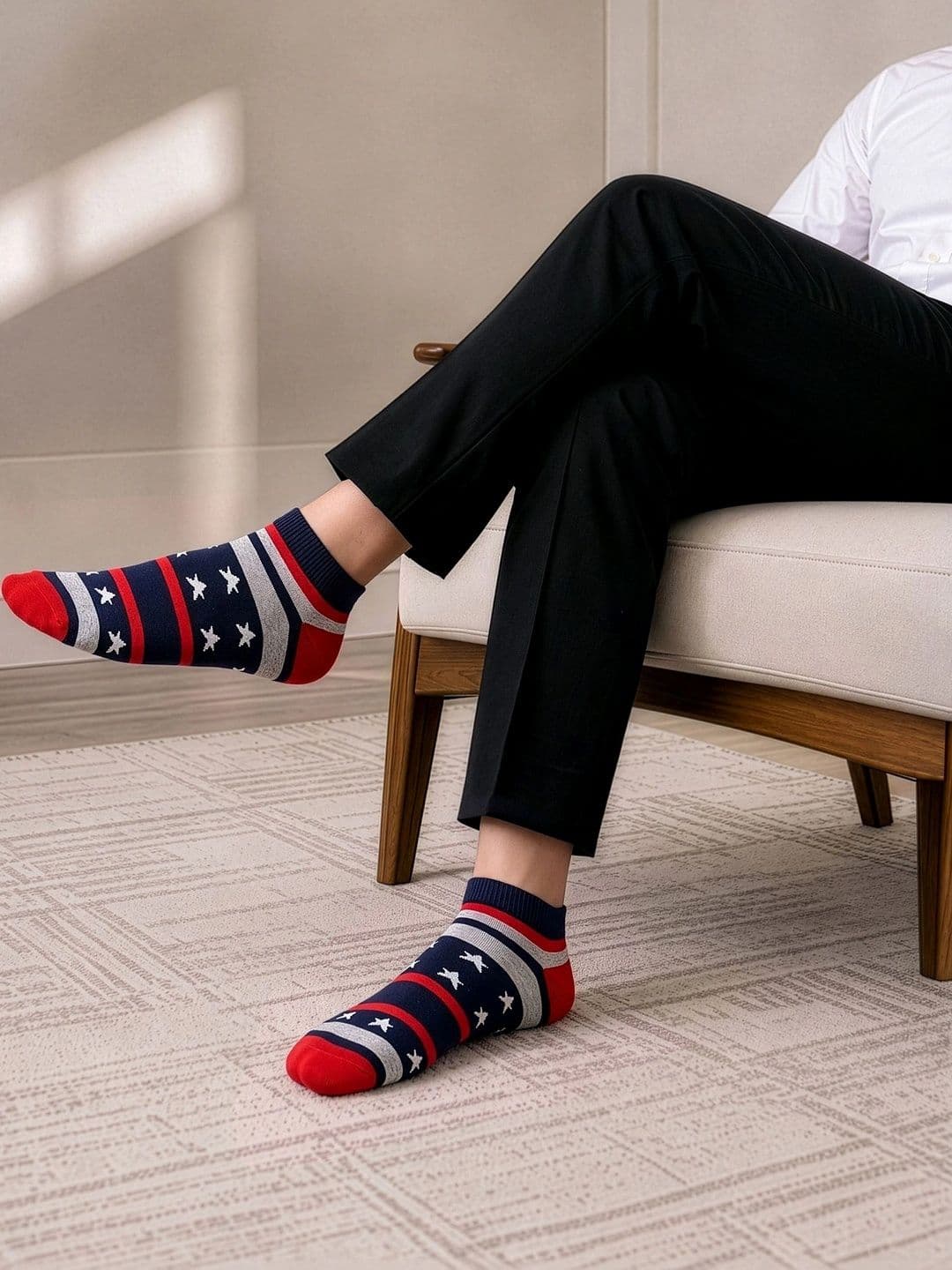 LOUIS STITCH Men Pack of 5 Cotton Assorted Patterned Ankle Length Socks thumbnail 6