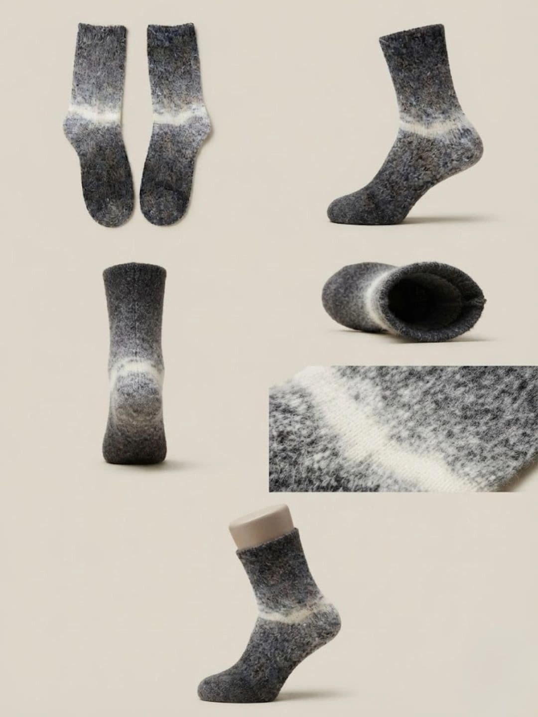 Cdeck Men Woolen Colourblocked Above Ankle Socks thumbnail 3