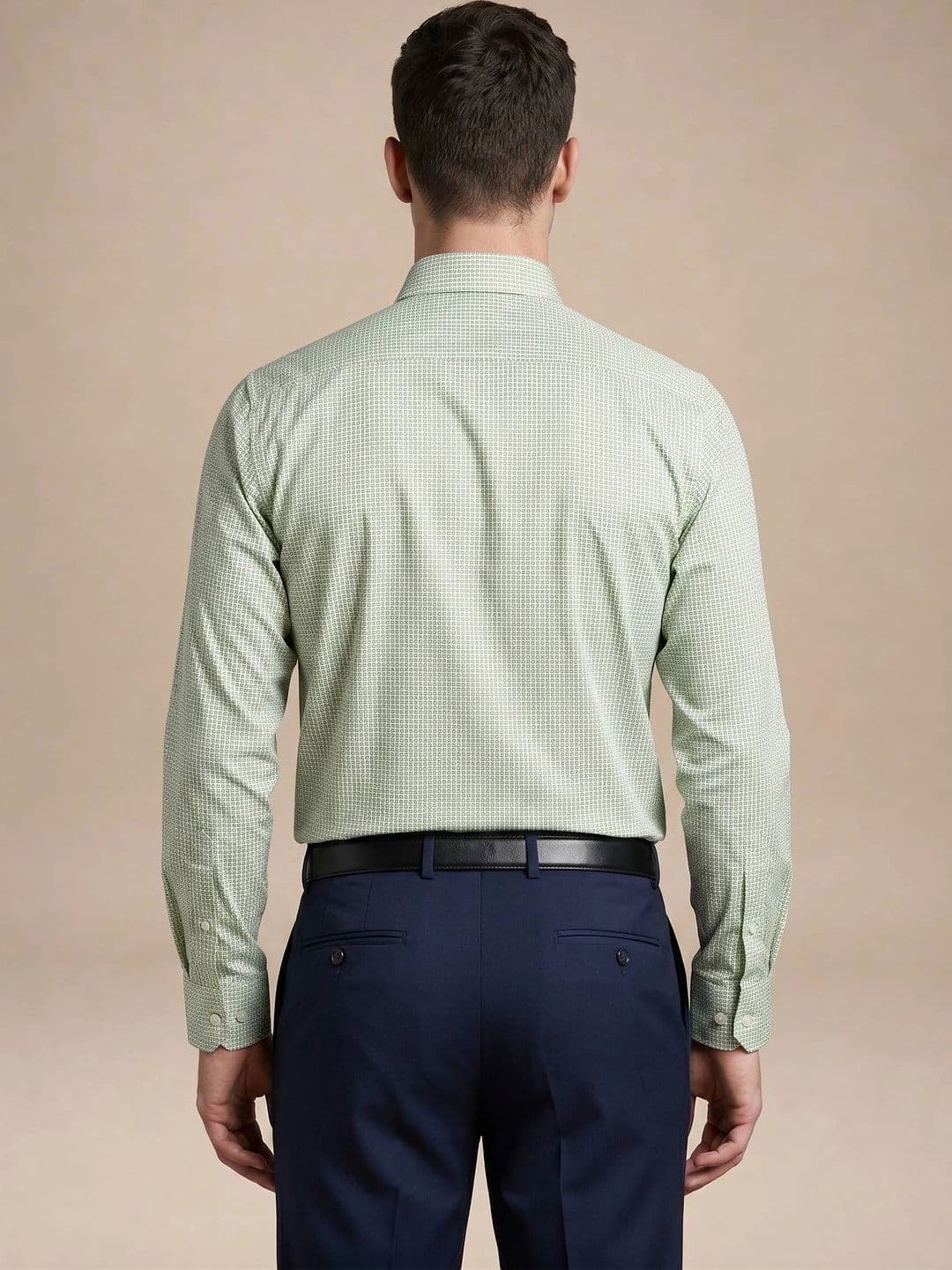 Turtle Men Standard Slim Fit Micro Checks Checked Formal Shirt thumbnail 4