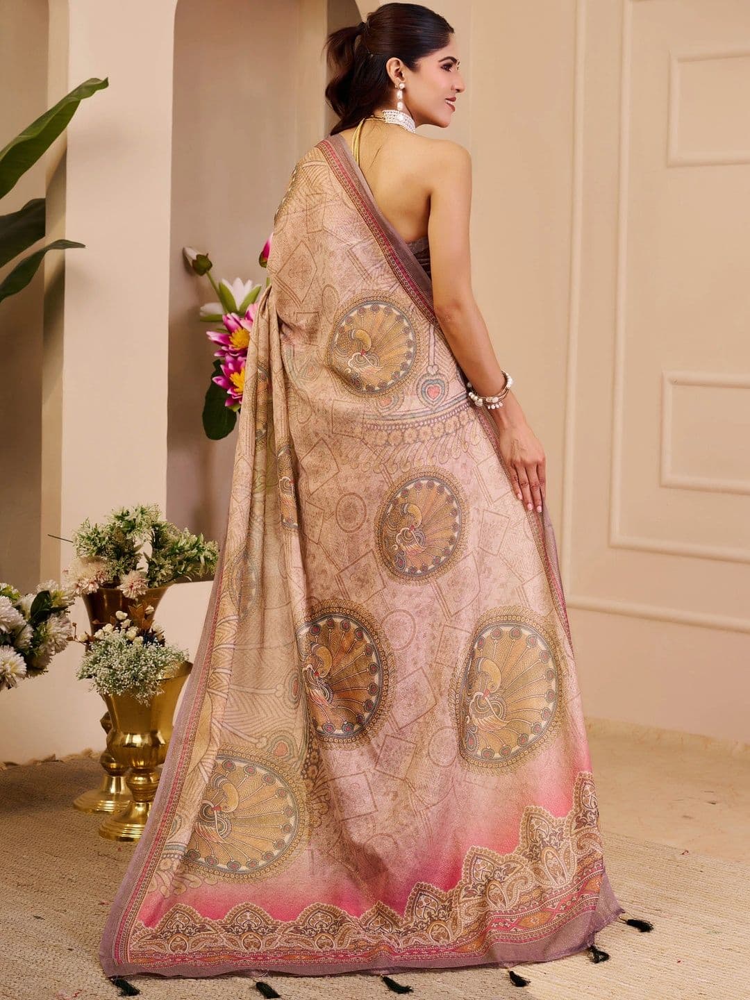 HERE&NOW Paisley Silk Cotton Handloom Saree thumbnail 6