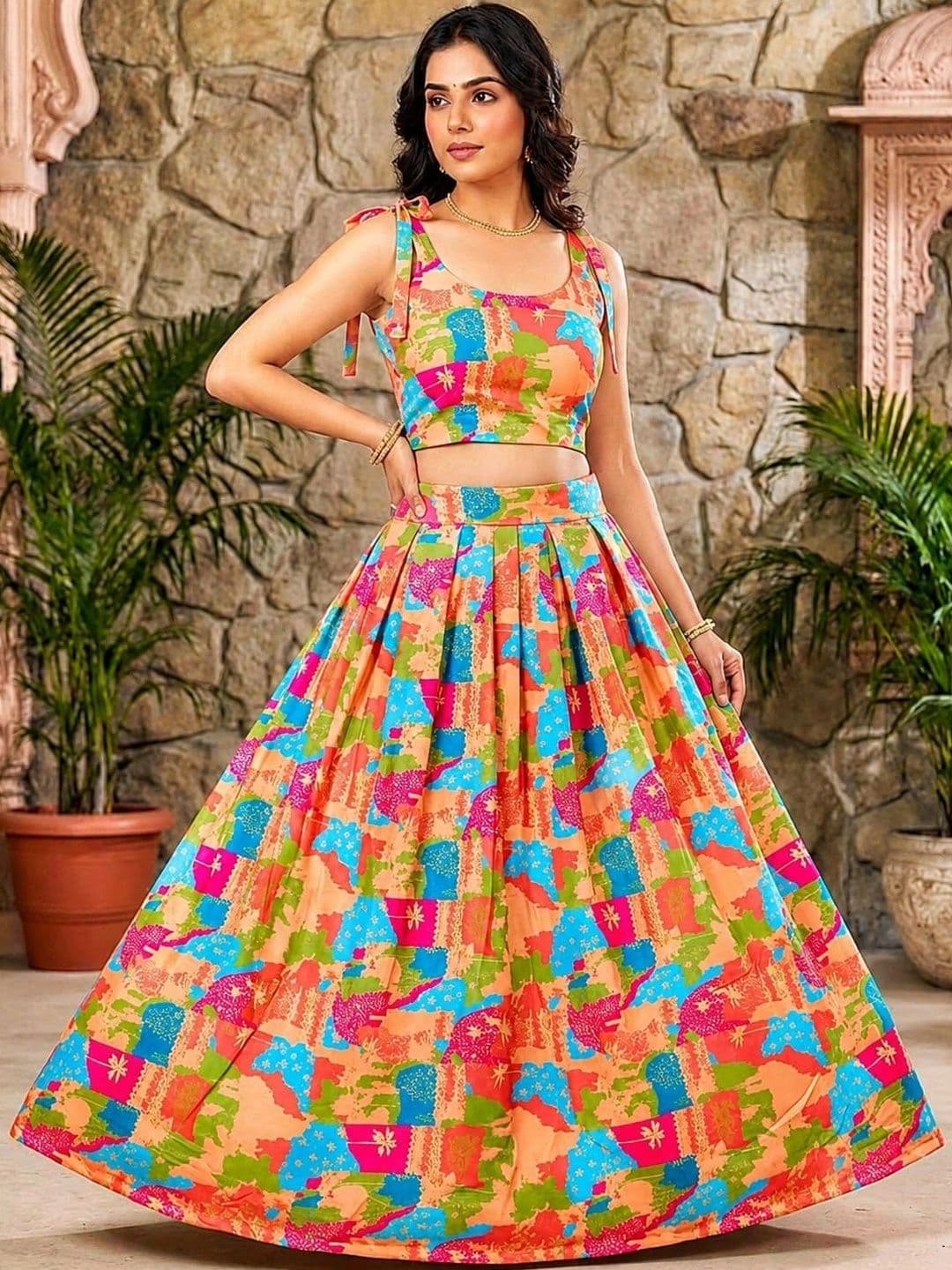 JK STORES Printed Ready to Wear Lehenga & - view 1