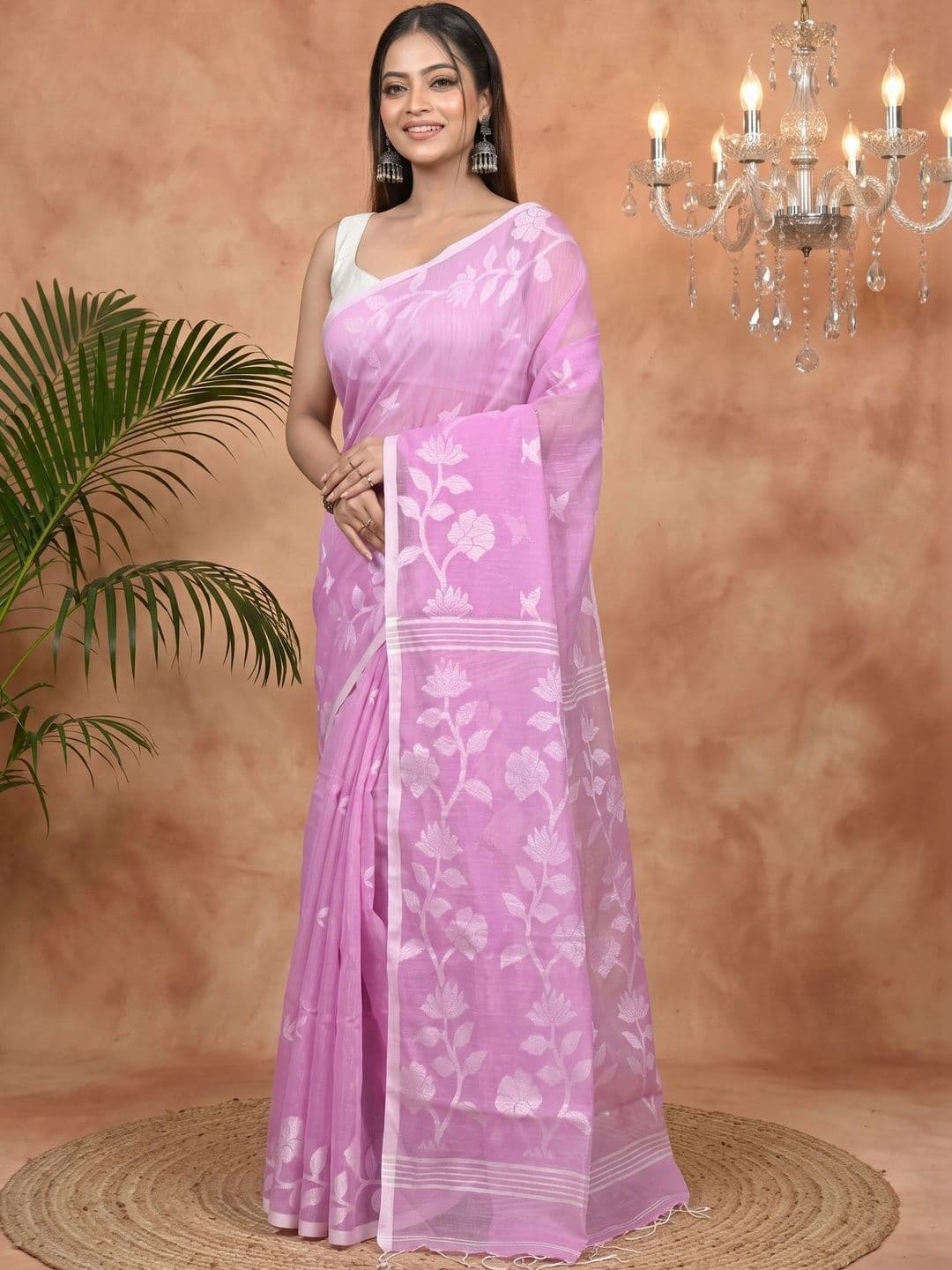GitAsit Woven Design Cotton Blend Handloom Saree - view 1