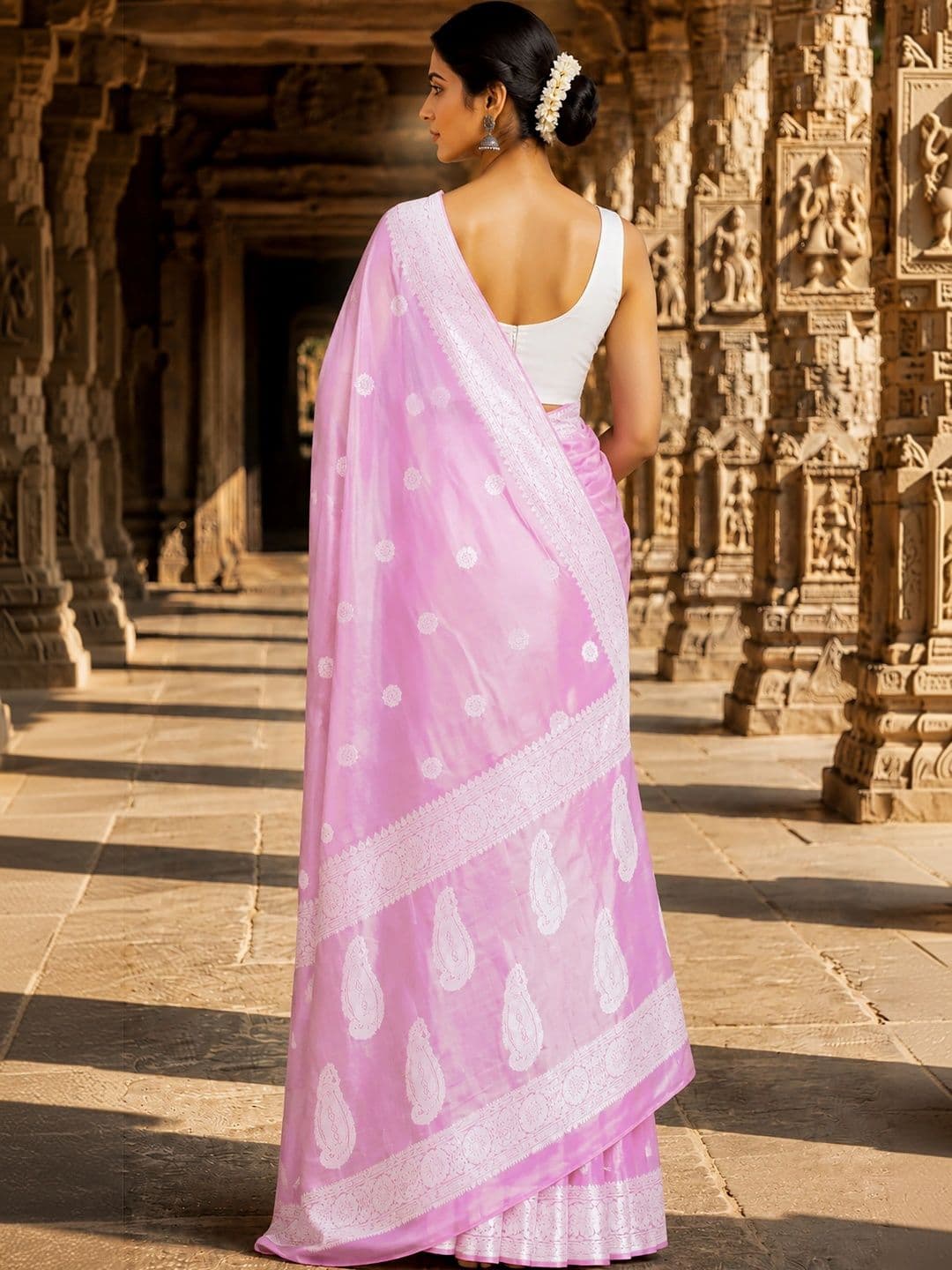 KALINI Women Woven Design Zari Designer Kanjeevaram Saree thumbnail 5