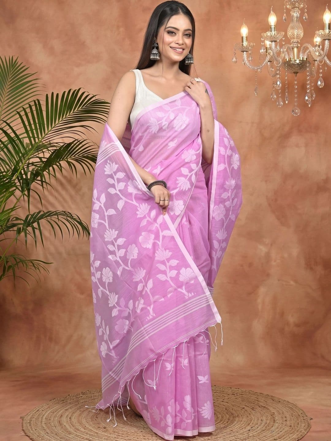 GitAsit Woven Design Cotton Blend Handloom Saree thumbnail 2