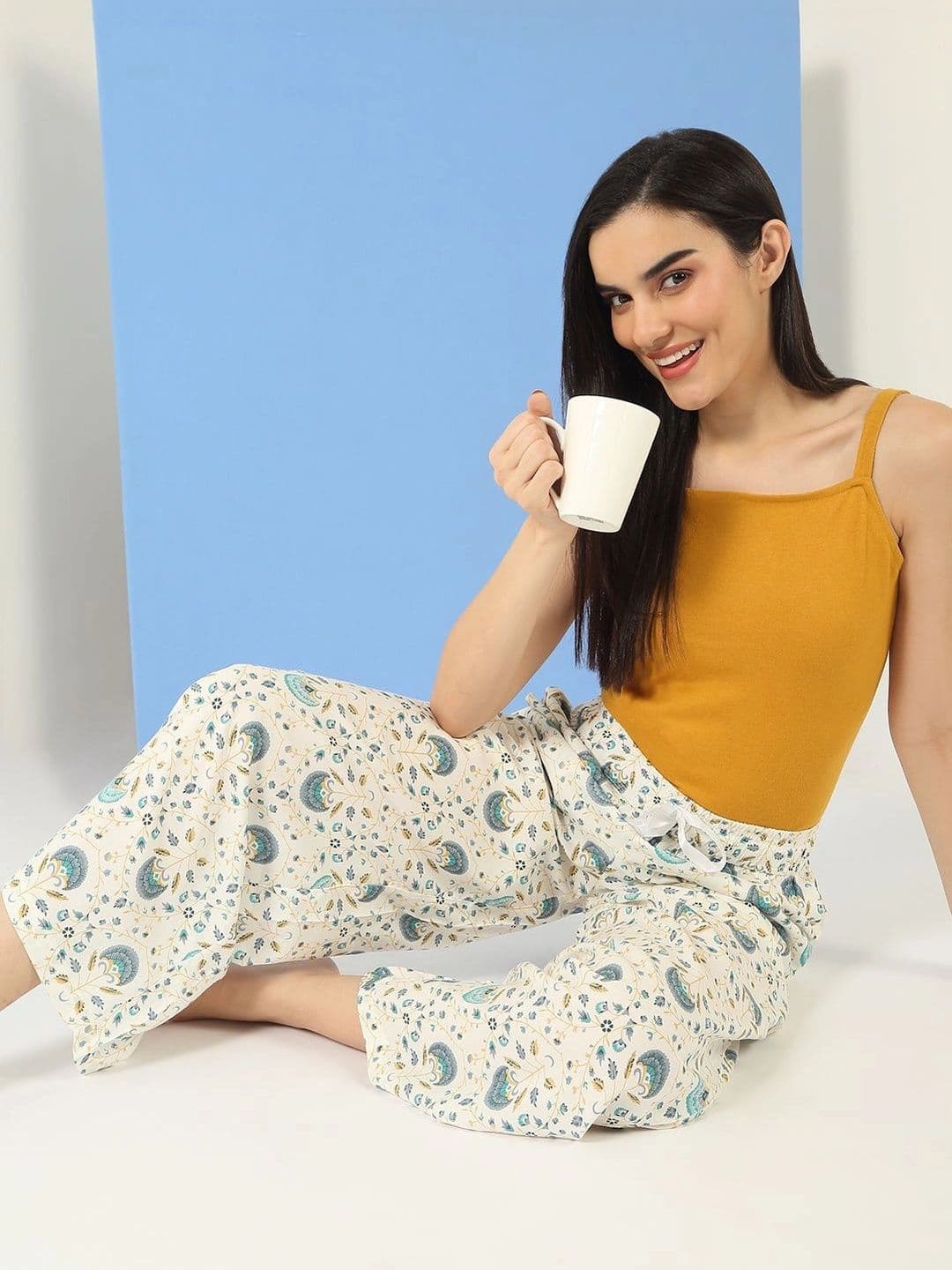 Sweet Dreams Women Ethnic Motifs Printed Knitted Ethnic Palazzos thumbnail 4