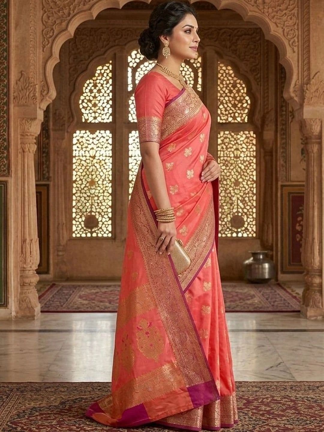 RANGREET Ethnic Motifs Zari Saree thumbnail 3