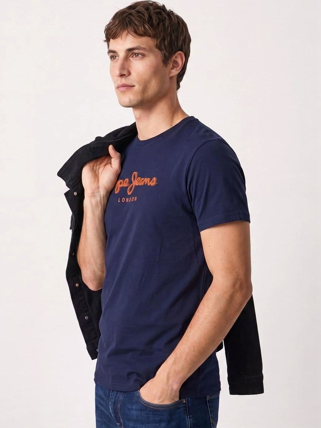Pepe Jeans Men Brand Logo Printed Pure Cotton Slim Fit T-shirt thumbnail 6