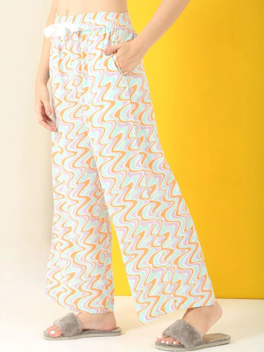 Sweet Dreams Women Printed Knitted Palazzos thumbnail 4