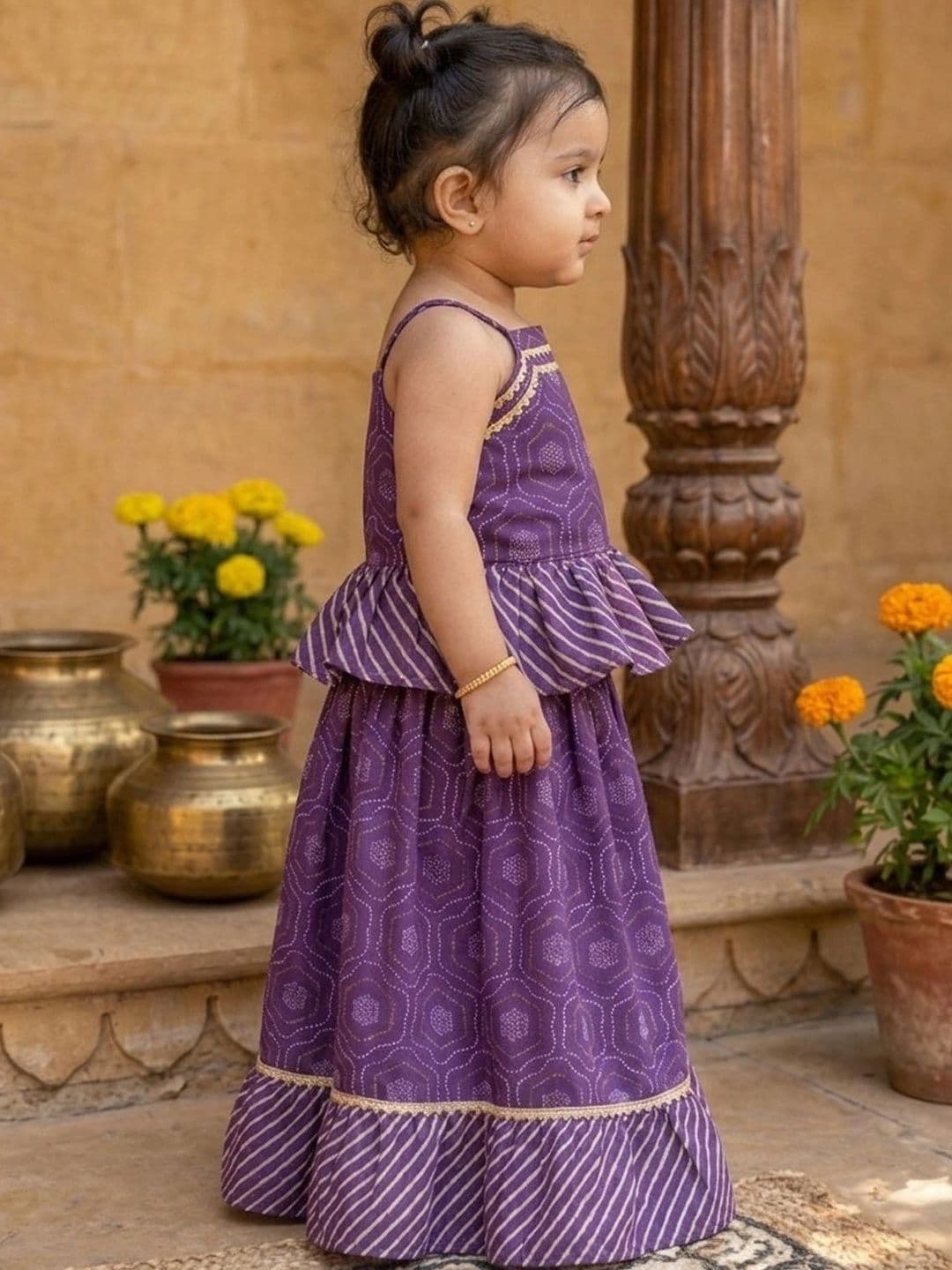 Sangria Girls Printed Ready to Wear Lehenga & thumbnail 4