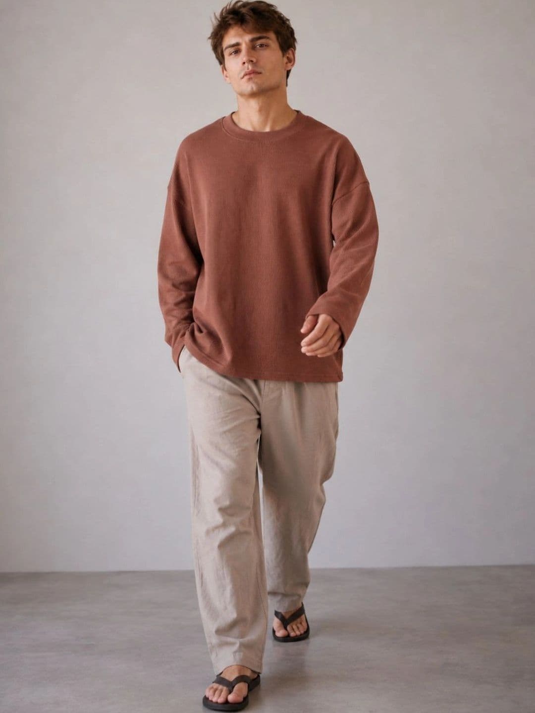 BRAHMOR Men Drop-Shoulder Sleeves Boxy T-shirt thumbnail 5