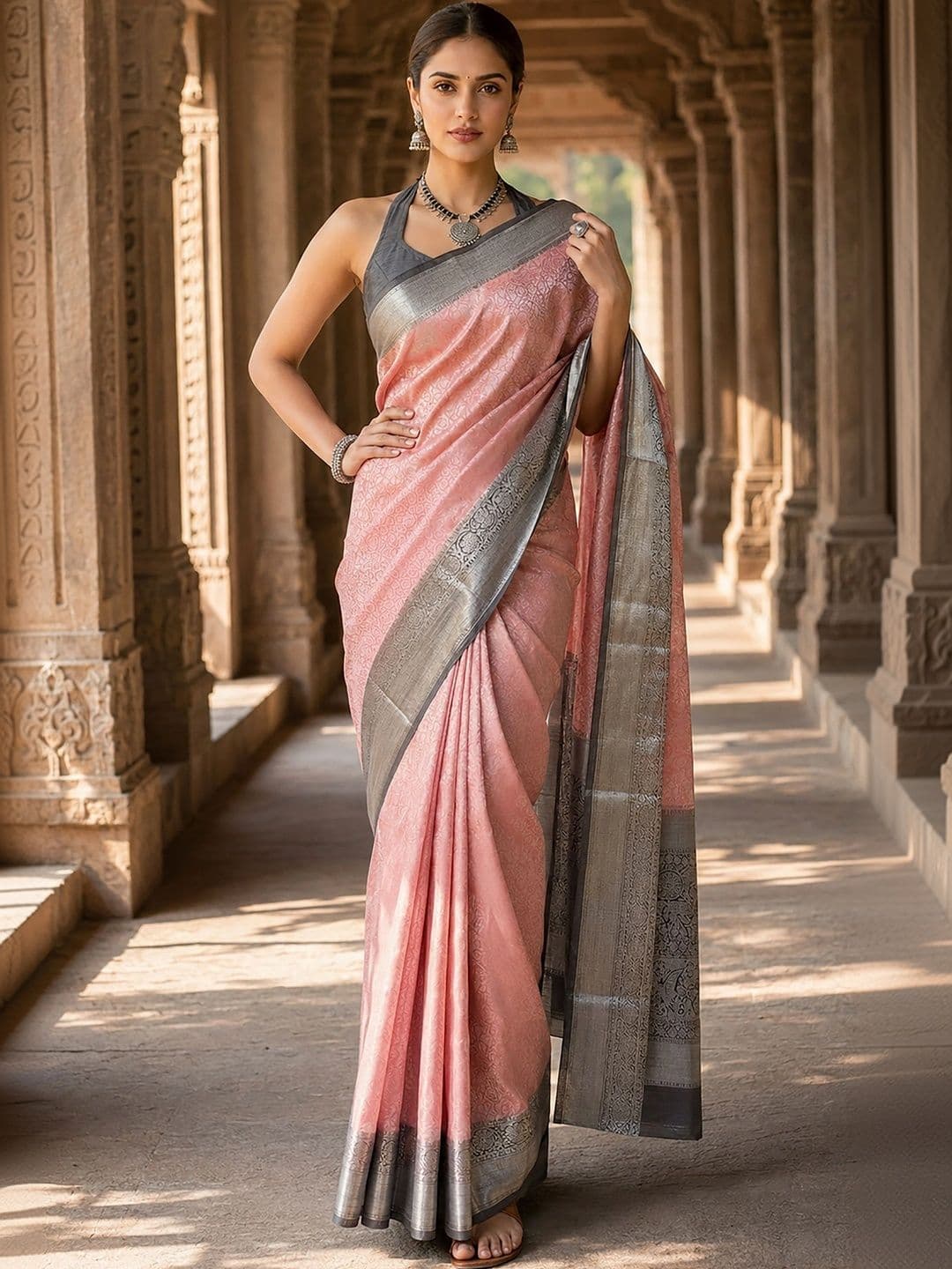 KALINI Woven Design Zari Silk Blend Designer Banarasi Saree - view 1